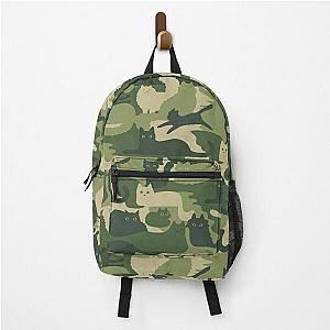 Camouflage Pattern with Cats - Green Cat Camo Backpack