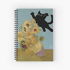 Vincent Van Gogh, Flowers Cat Spiral Notebook