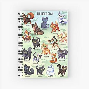 Thunder Clan Cats - Fireheart Bluestar Sandstorm Tigerclaw Graystripe Spiral Notebook