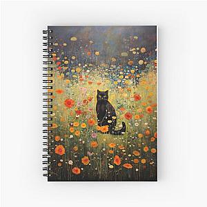 Gustav Klimt Style Garden Cat Spiral Notebook