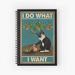 Tuxedo Cat Gardening Funny Quotes Spiral Notebook