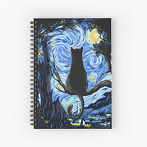 Van Gogh Cat Starry Night Van Gogh Cat Lovers Spiral Notebook