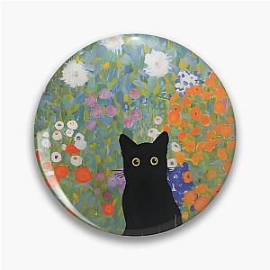 Cat Poster Klimt Print Floral Pin