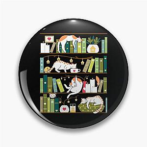 Library cats - whimsical cats on the book shelves  Pin