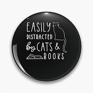 easily distracted cats and books - book lover Pin