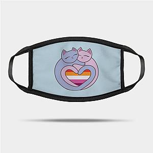 Lesbian Face Masks - Lesbian Flag Heart Cats Kawaii Mask TP1503