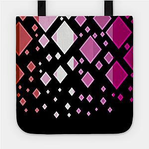 Lesbian Bags - Lesbian Pride Flag Falling Diamonds on Black Tote TP1503