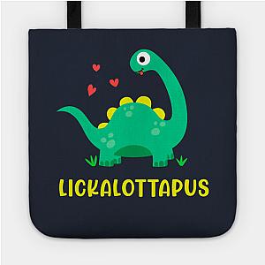 Lesbian Bags - Lesbian - Lickalottapus with cute green dinosaur Design Tote TP1503