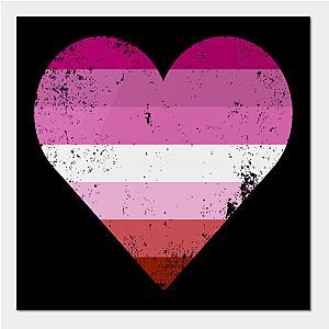 Lesbian Posters - Lesbian Pride Heart Flag Poster TP1503