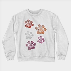 Lesbian Sweatshirts - Subtle Floral Paw Prints Flag Sweatshirt TP1503