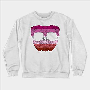 Lesbian Sweatshirts - Pug Dog Face Gay Pride Lesbian Rainbow Flag with Sunglasses Sweatshirt TP1503