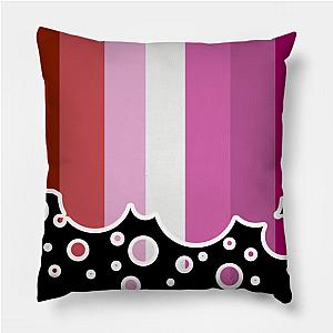 Lesbian Pillows - Lesbian Pride Flag Falling Bubbles Silhouette on Black Pillow TP1503