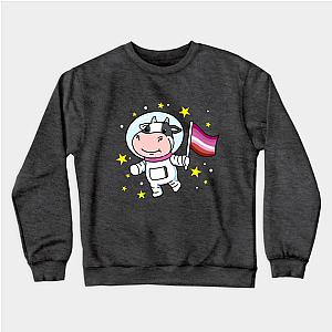 Lesbian Sweatshirts - Lesbian Cow In Space Lesbian Sweatshirt TP1503