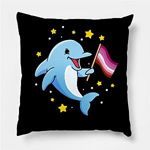 Lesbian Pillows - Lesbian Dolphin Lesbian Pride Pillow TP1503