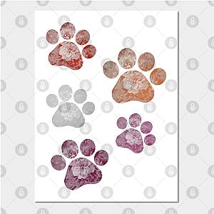 Lesbian Posters - Subtle Floral Paw Prints Flag Poster TP1503