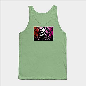 Lesbian Tank Tops - Lesbian Pride Flag Falling Diamonds on Black Tank Top TP1503