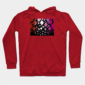 Lesbian Hoodies - Lesbian Pride Flag Falling Diamonds on Black Hoodie TP1503