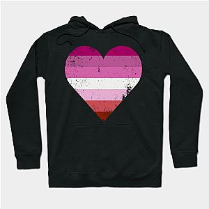 Lesbian Hoodies - Lesbian Pride Heart Flag Hoodie TP1503