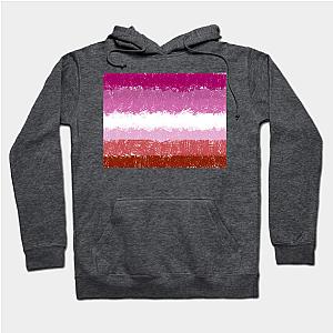 Lesbian Hoodies - Lesbian Flag Crosshatch Design Hoodie TP1503