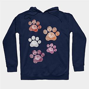 Lesbian Hoodies - Subtle Floral Paw Prints Flag Hoodie TP1503