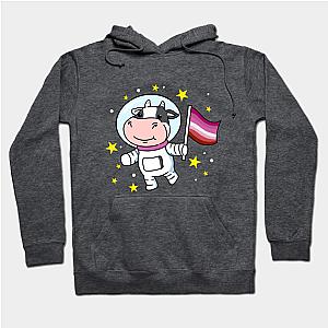 Lesbian Hoodies - Lesbian Cow In Space Lesbian Hoodie TP1503