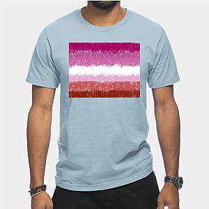 Lesbian T-Shirts - Lesbian Flag Crosshatch Design T-Shirt TP1503