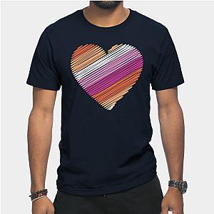 Lesbian T-Shirts - Lesbian Flag Heart T-Shirt TP1503