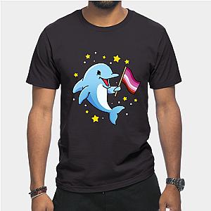 Lesbian T-Shirts - Lesbian Dolphin Lesbian Pride T-Shirt TP1503