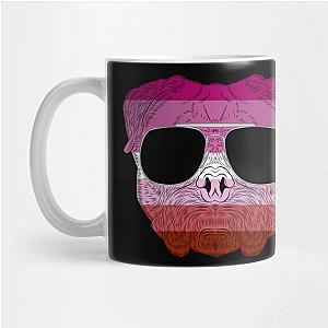 Lesbian Mugs- Pug Dog Face Gay Pride Lesbian Rainbow Flag with Sunglasses Mug TP1503