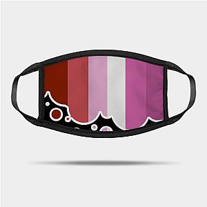 Lesbian Face Masks - Lesbian Pride Flag Falling Bubbles Silhouette on Black Mask TP1503