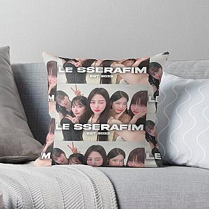 LE SSERAFIM group sticker  Throw Pillow