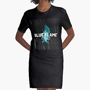 Le Sserafim - Blue Flame Graphic T-Shirt Dress