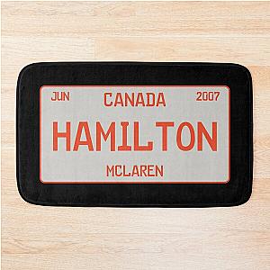 Lewis Hamilton first win license plate black Bath Mat