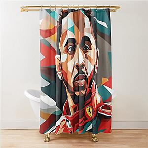 Lewis Hamilton Ferrari Style Overhauls Abstract Artwork Shower Curtain