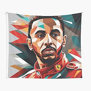 Lewis Hamilton Ferrari Style Overhauls Abstract Artwork Tapestry