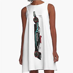 Lewis Hamilton F1 2021 Mercedes Car Art A-Line Dress