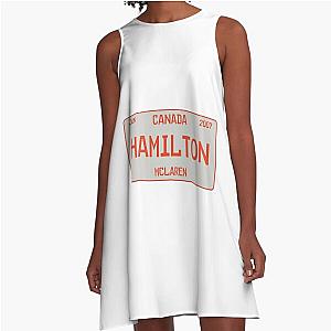 Lewis Hamilton first win license plate white A-Line Dress