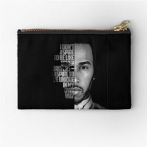 Black and white Lewis Hamilton motivational quote. Zipper Pouch