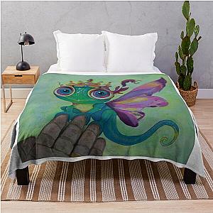 Edgar the Chameleon Fairy Prince by Lexa Throw Blanket