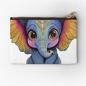 Jonathan the Baby Elephant by Lexa Zipper Pouch