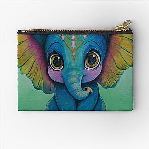 Jonathan the Baby Elephant by Lexa Zipper Pouch