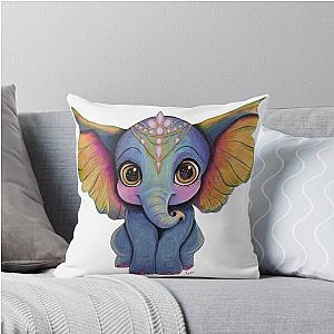 Jonathan the Baby Elephant by Lexa No Background Throw Pillow