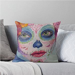 Sweet Candy Sugar Skull by Lexa Throw Pillow
