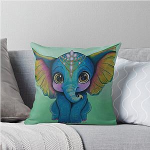 Janathan the Elephant by Lexa Throw Pillow