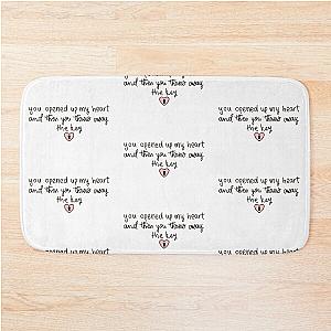 You Opened Up My Heart and Threw Away the Key Quote from Song Strip Down by Liam Payne Digital Lettering Bath Mat