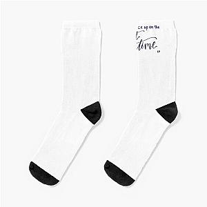 I always pick up on first time quote from song First Time by Liam Payne digital lettering Socks