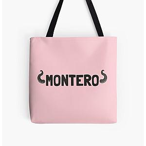 Lil Nas X Bags - MONTERO by Lil Nas X - Devil Horns All Over Print Tote Bag RB2103