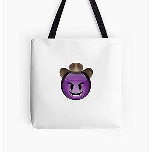 Lil Nas X Bags - Lil Nas X Devil Cowboy Emoji All Over Print Tote Bag RB2103