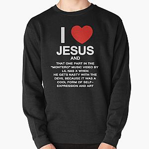 Lil Nas X Sweatshirts - I LOVE JESUS - LIL NAS X MONTERO Pullover Sweatshirt RB2103