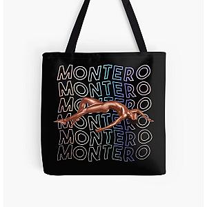 Lil Nas X Bags - Lil nas X - Montero Text Rainbow Version 2 All Over Print Tote Bag RB2103